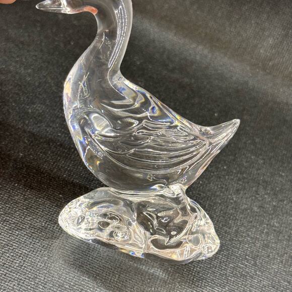 Vintage Waterford Crystal Goose Duck On Rock Figurine 4" Retired - Picture 4 of 8